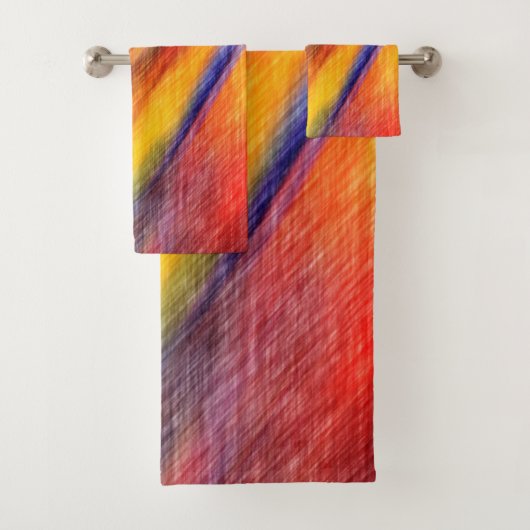 Abstraktes Farbbadetuch Set (Insitu)