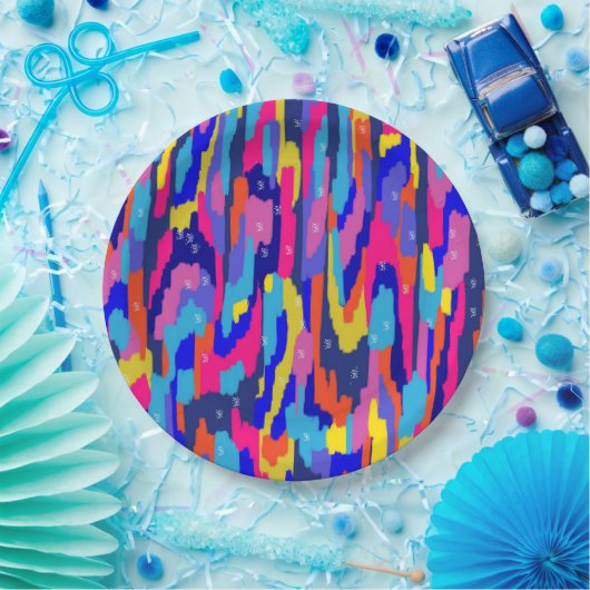 Abstraktes Farbbuch Pappteller (Party)