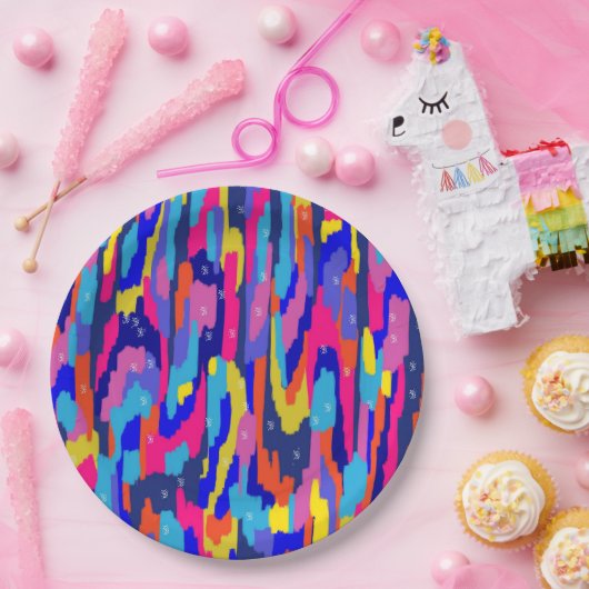 Abstraktes Farbbuch Pappteller (Party)