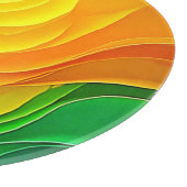 Abstraktes Farbenergie-Fluss-Design Schneidebrett (Ecke)