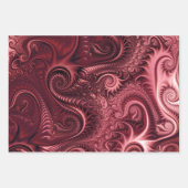 Abstraktes, farbenfroh Burgund-Carmine-Spiralmuste Geschenkpapier Set (Vorderseite 2)