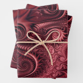 Abstraktes, farbenfroh Burgund-Carmine-Spiralmuste Geschenkpapier Set (Beispiel)