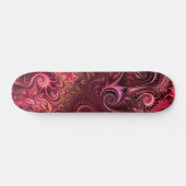 Abstraktes, farbenfroh Burgund-Carmine-Spiralmuste Skateboard (Horizontal)