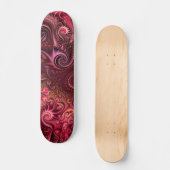 Abstraktes, farbenfroh Burgund-Carmine-Spiralmuste Skateboard (Vorderseite)