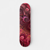 Abstraktes, farbenfroh Burgund-Carmine-Spiralmuste Skateboard (Vorne)