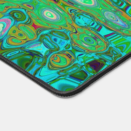 Abstraktes, farbenfroh grünes Mosaik Retro Schreibtischunterlage (Ecke)