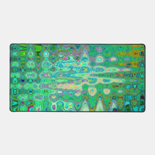 Abstraktes, farbenfroh grünes Mosaik Retro Schreibtischunterlage (Vorderseite)