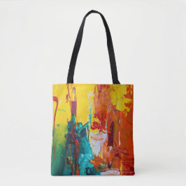 Abstraktes farbenfrohes Bild auf einer Tragetasche Tasche