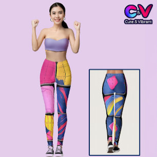 Abstraktes farbenfrohes Blöcke-Muster Leggings