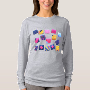 Abstraktes farbenfrohes Blockmuster T-Shirt