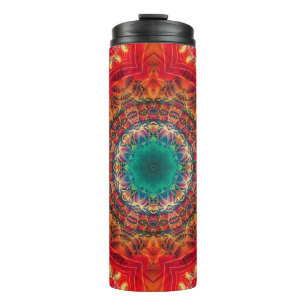 Abstraktes farbenfrohes florales Ornament nahtlose Thermosbecher