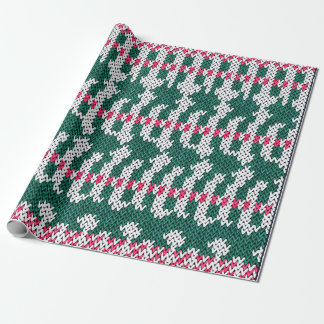 Abstraktes farbenfrohes florales Strickmuster Geschenkpapier