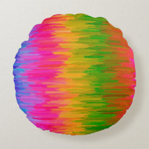 Abstraktes farbenfrohes Gemälde #36 Rundes Kissen