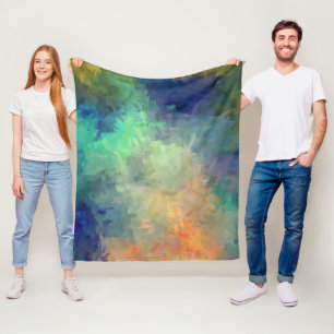 Abstraktes farbenfrohes Gemälde #5 Fleecedecke