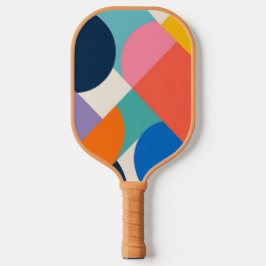 Abstraktes farbenfrohes geometrisches Pickleball-P Pickleball Schläger