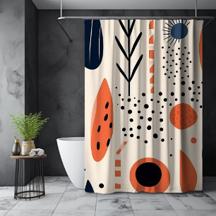 Abstraktes farbenfrohes Herbst-Orange-Beige-Blumen Duschvorhang