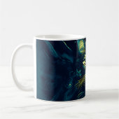 Abstraktes farbenfrohes Katzengesicht Kaffeetasse (Links)