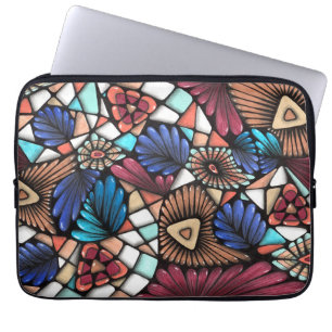 Abstraktes farbenfrohes Mosaik-Muster Laptop-Hülle Laptopschutzhülle