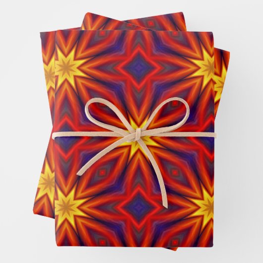 Abstraktes farbenfrohes Muster Geschenkpapier Set (Beispiel)