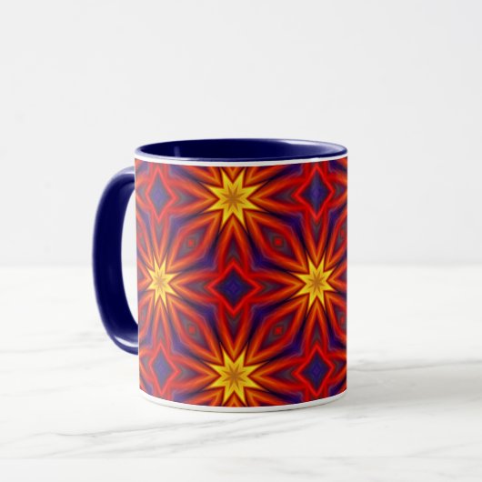 Abstraktes farbenfrohes Muster Tasse (Vorderseite Links)