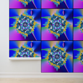 Abstraktes farbenfrohes Retro-geometrisches floral Tapete