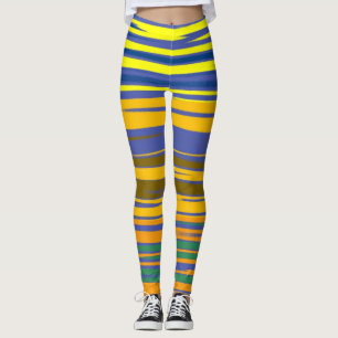 Abstraktes farbenfrohes Streifenmuster Leggings