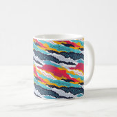 Abstraktes farbenfrohes Tarnmuster-Wallpaper mit T Kaffeetasse (VorderseiteRechts)