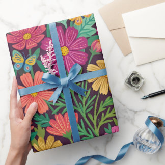 Abstraktes farbenfrohes Volksschmetterlinge-Wrap-P Geschenkpapier