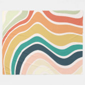 Abstraktes farbenfrohes Wellenmuster Fleecedecke (Vorderseite (Horizontal))