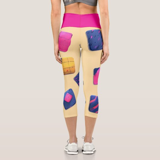 Abstraktes Farbenmuster Capri Leggings (Rückseite)