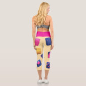 Abstraktes Farbenmuster Capri Leggings (Rückseite)