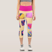 Abstraktes Farbenmuster Capri Leggings (Vorderseite)