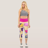 Abstraktes Farbenmuster Capri Leggings (Vorderseite)