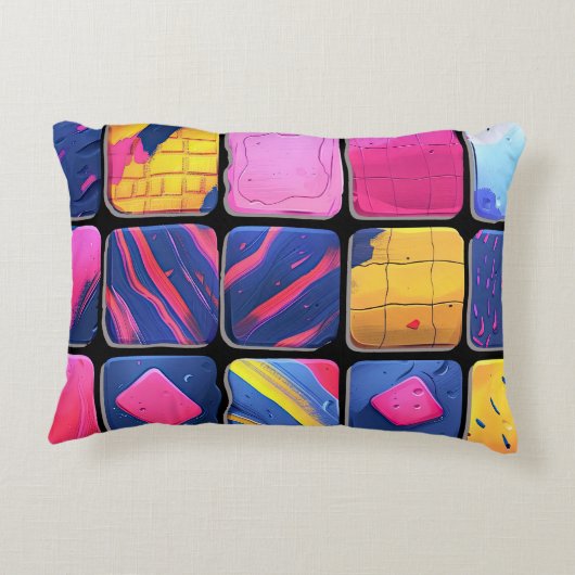 Abstraktes Farbenmuster Dekokissen (Rückseite)