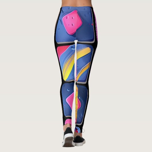 Abstraktes Farbenmuster Leggings (Rückseite)