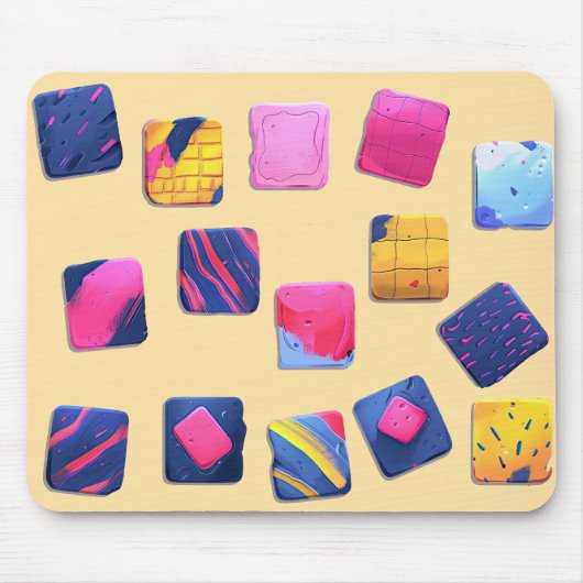 Abstraktes Farbenmuster Mousepad (Vorne)