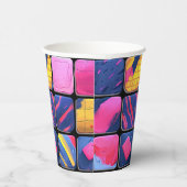 Abstraktes Farbenmuster Pappbecher (Rechts)