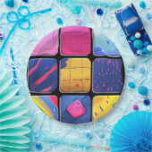 Abstraktes Farbenmuster Pappteller (Party)