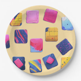 Abstraktes Farbenmuster Pappteller