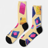 Abstraktes Farbenmuster Socken (Linkes Detail)