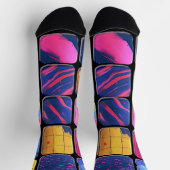 Abstraktes Farbenmuster Socken (Oben)
