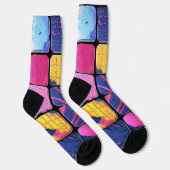 Abstraktes Farbenmuster Socken (Rechts)