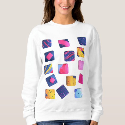 Abstraktes Farbenmuster Sweatshirt (Vorderseite)