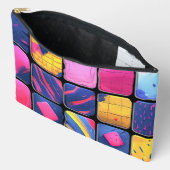 Abstraktes Farbenmuster Zubehörtasche (Offen)