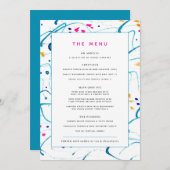 Abstraktes, farbenprächtiges Menü für tropische Er Menükarte (Vorne/Hinten)