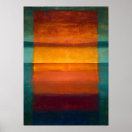 Abstraktes Farbflächenbild 'Celestial Zen Hidden H Poster