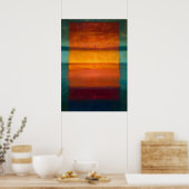 Abstraktes Farbflächenbild 'Celestial Zen Hidden H Poster (Küche)