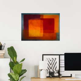 Abstraktes Farbflächenbild 'Himmlisches Zen - Karm Poster
