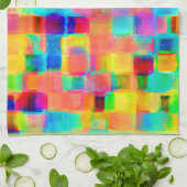 Abstraktes Farbgitter Geschirrtuch (Gefaltet)