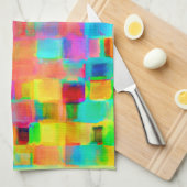 Abstraktes Farbgitter Geschirrtuch (Viertel Falte)